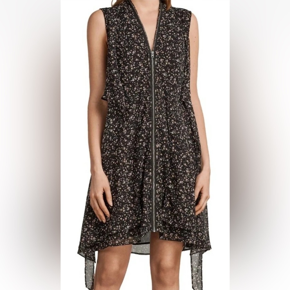 All Saints Black Floral Dress